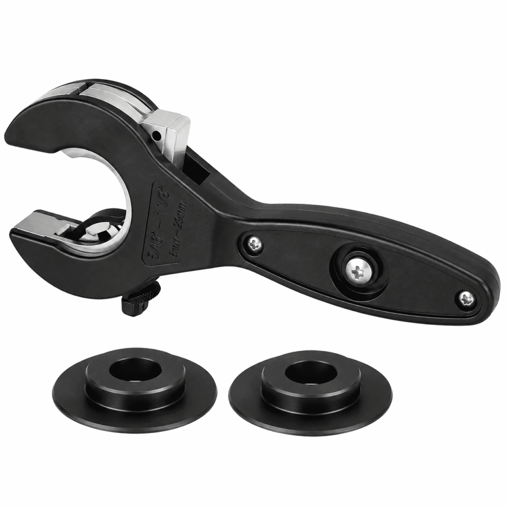TUOBOS 2-in-1 Ratcheting Pipe Cutter, 5/16-1-1/8 in Close Quarters Tubing Cutter