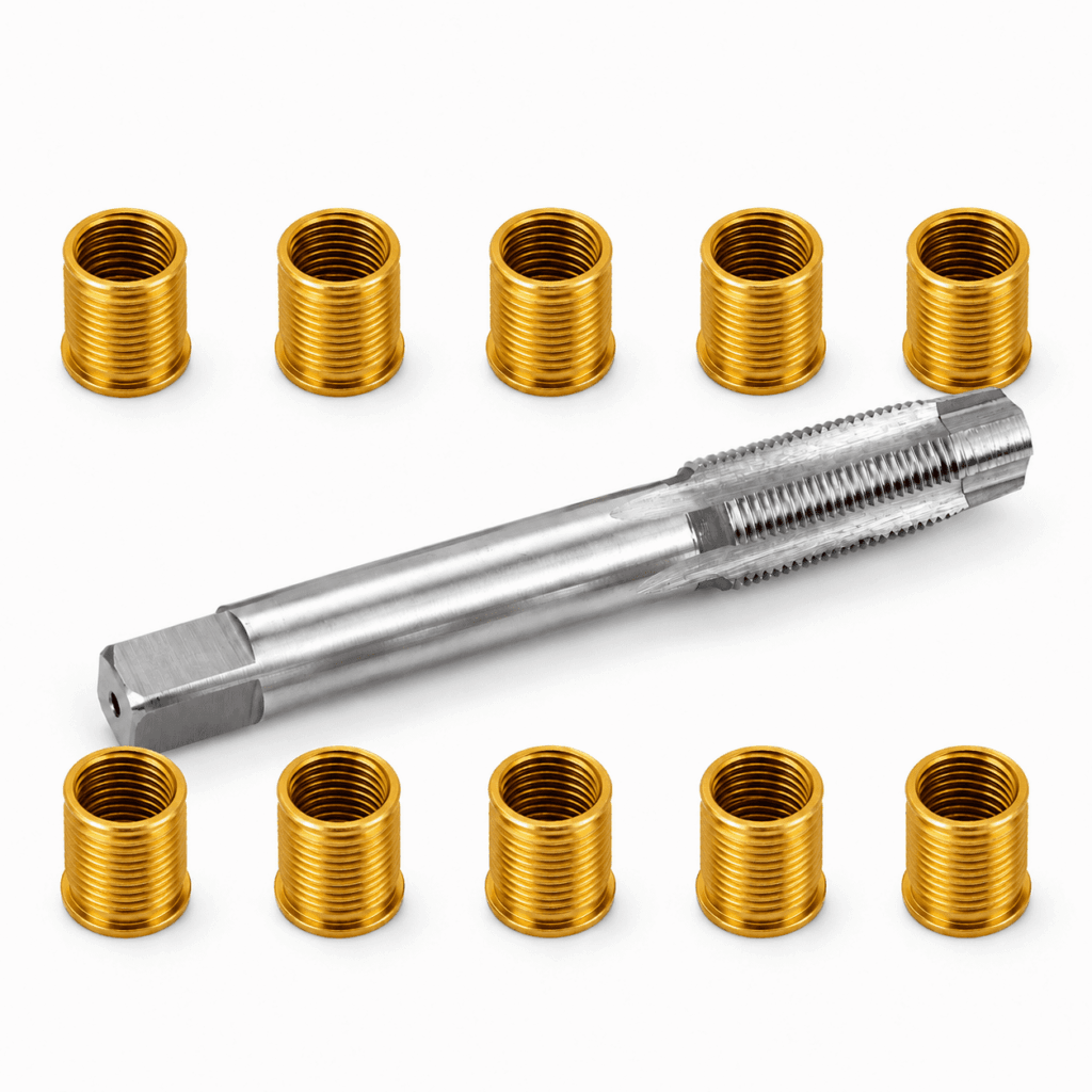 TUOBOS 11-Piece M14 x 1.25 Spark Plug Thread Repair Kit with HSS Tap and 10 Thread Inserts