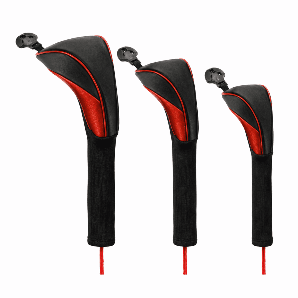 TUOBOS 3-Piece Golf Club Head Covers Set for Driver, Fairway Woods and Hybrids with Number Tags