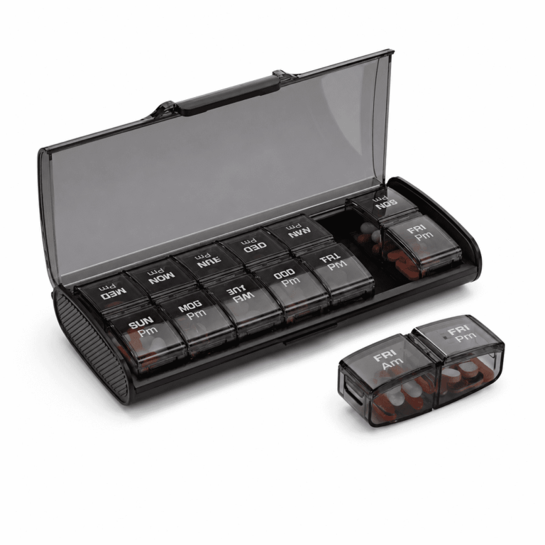 TUOBOS Weekly Pill Organizer 2 Times a Day, 7-Day AM PM Pill Box with Detachable Travel Cases