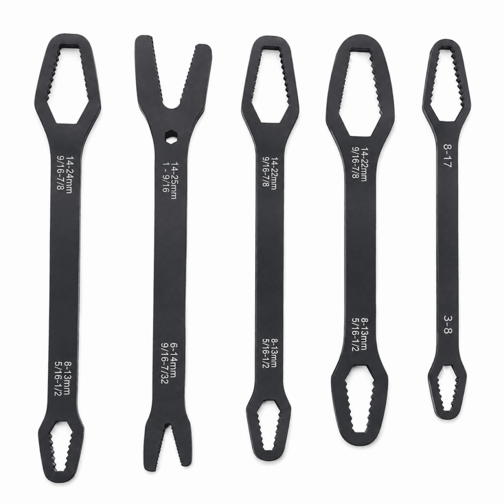 5 Piece Universal Self Adjusting Double Ended Wrench Set for 1/8 to 1 Inch
