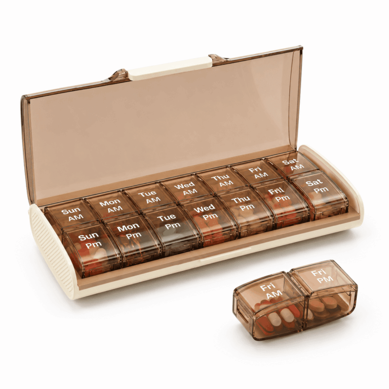TUOBOS Weekly Pill Organizer 2 Times a Day, 7-Day AM PM Pill Box with Detachable Travel Cases
