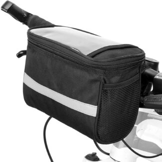 Bicycle Front Basket Insulated Bag MTB Bike Handlebar Pannier Cooler With Reflective Strip
