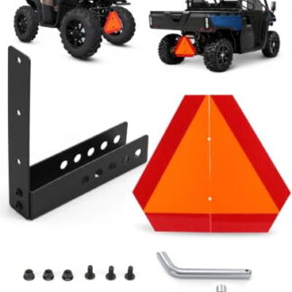 UTV Slow Moving Vehicle Sign Bracket Kit, 2 in Hitch Mount with Reflective SMV Triangle