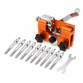 TUOBOS Manual Chainsaw Sharpener Jig with 10 Grinding Stones, 30° Guide for 4-22 in Chainsaws