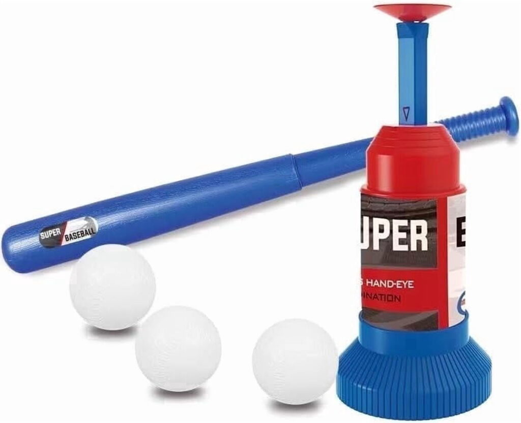 Baseball Training Tee Popper Set with Bat and 3 Training Balls