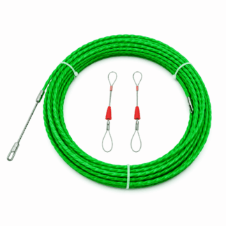 TUOBOS 33 ft Fish Tape Cable Puller, 4 mm PET Wire Puller with 360° Swivel Head and Wire Fastener